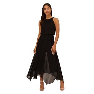 Adrianna Papell Women's Jersey And Chiffon Jumpsuit, Black, 2